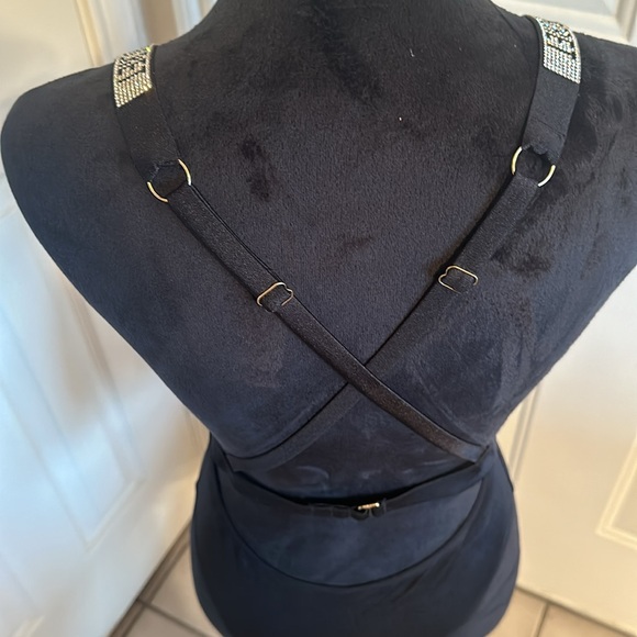 Beautiful black one piece bathing suit with some bling open back - Picture 8 of 10